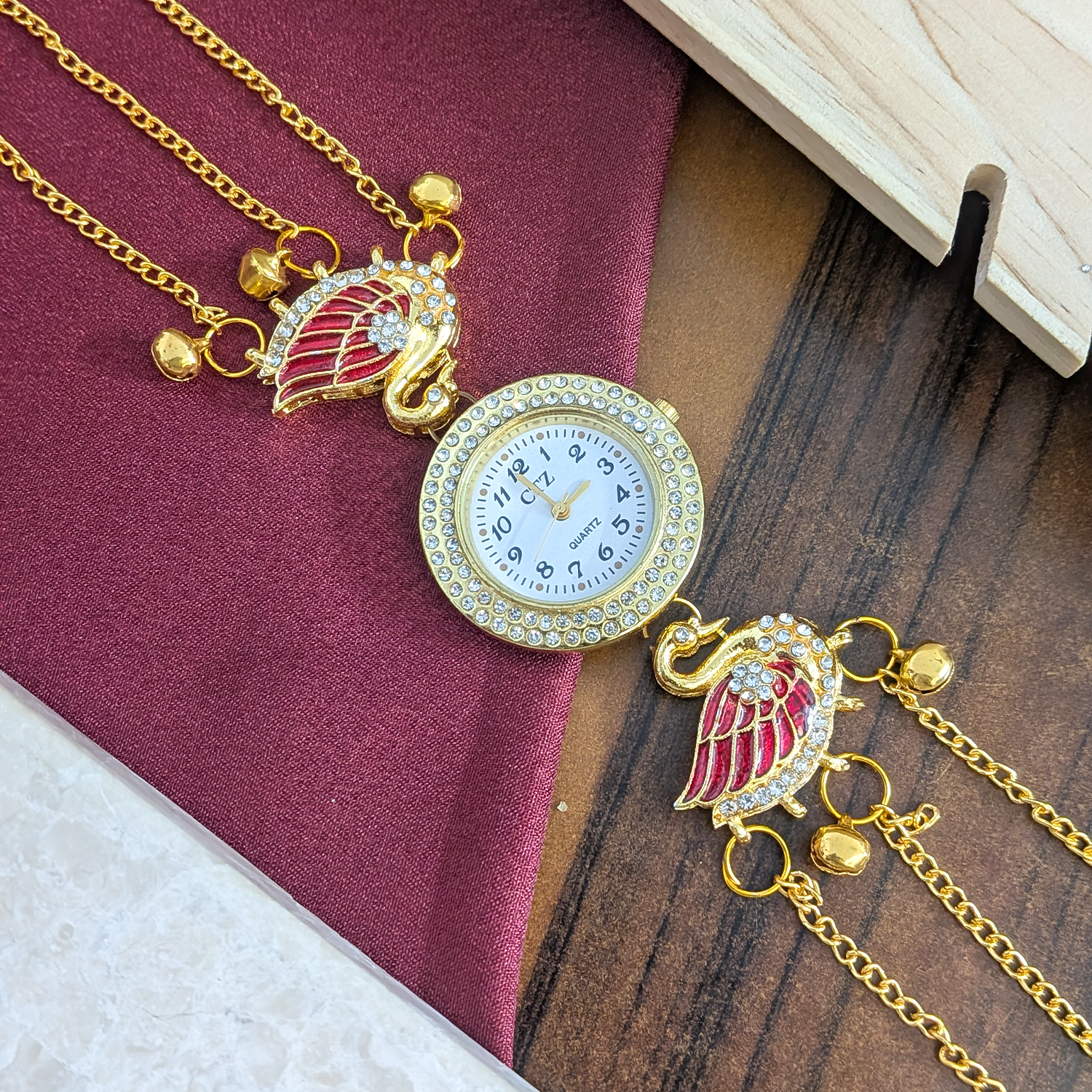 Swan Crystal Kashmiri Watch for Women & Girls