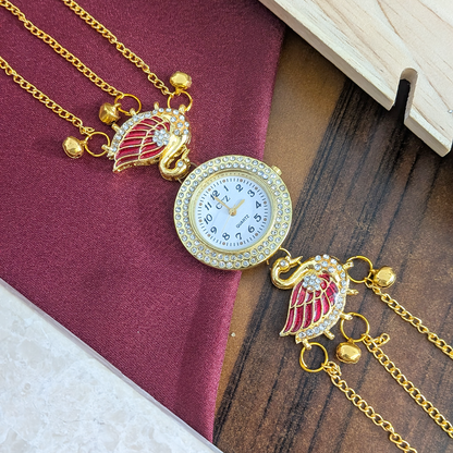 Swan Crystal Kashmiri Watch for Women & Girls