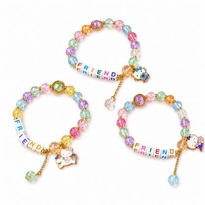 Colorful Kitty Charm Friendship Day Bracelets for Kids, Boys & Girls