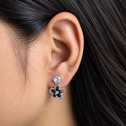 Dual Line Crystal Drop Earrings for Girls & Women's