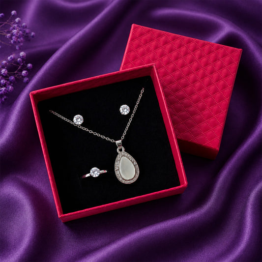Teardrop Pendant Jewelry Gift Set for Women & Girls