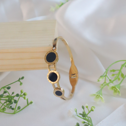 18K Gold Plated Tri-Circle Roman Bracelet (Anti-Tarnish)