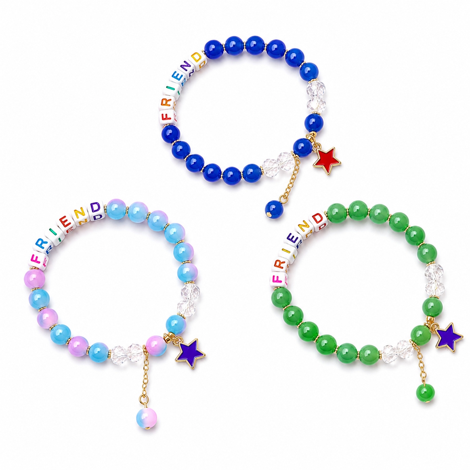 Colorful Star Charm Friendship Day Bracelets for Kids, Boys & Girls