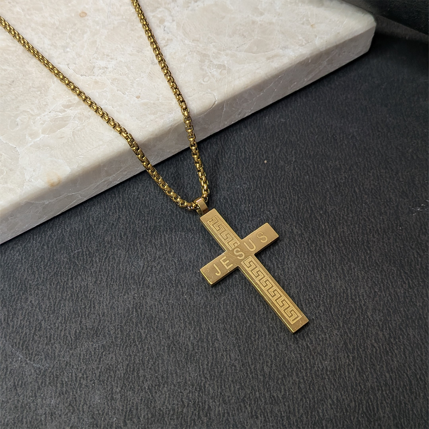 Greek Key meander Pattern Pendant For Men & Boys