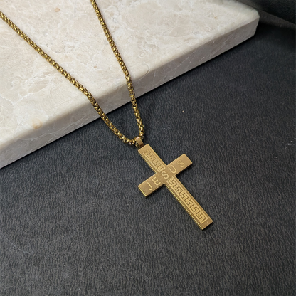 Greek Key meander Pattern Pendant For Men & Boys