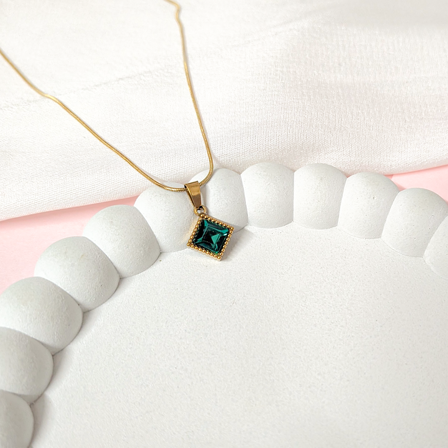 Symmetry Square Diamond Shape Stone Pendant for Girls & Women's