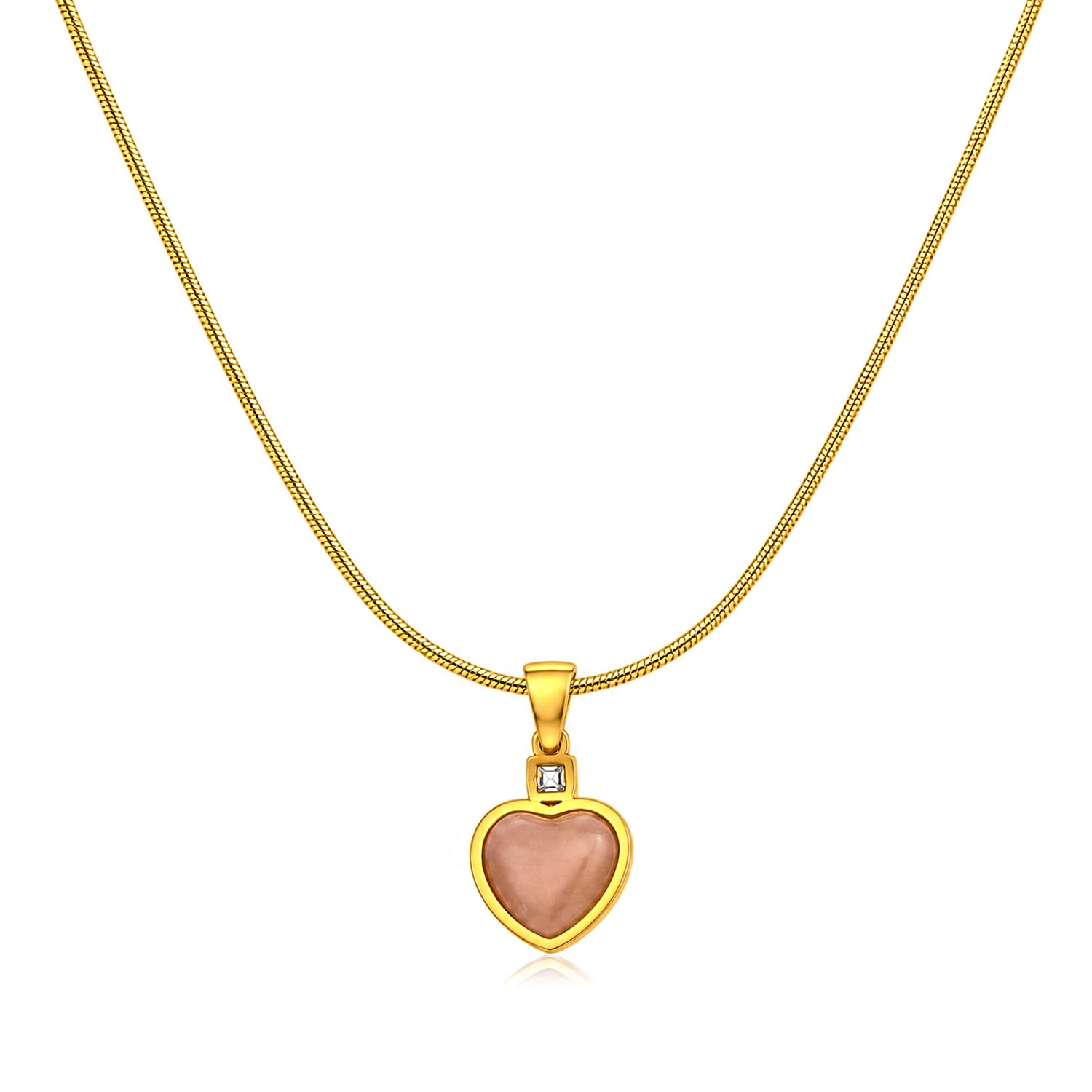 AD Stone Sapphire Pearl Heart Pendant for Girls & Women