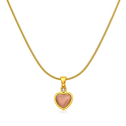 AD Stone Sapphire Pearl Heart Pendant for Girls & Women