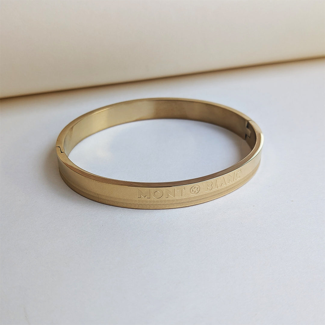 Gold Plated Montblanc Brand Inspired Designer Luxury Stainless Steel Bracelet For Men