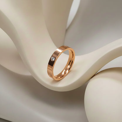 Classic Love Band Ring With AD Stone For Men & Women