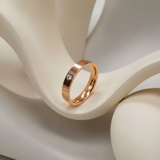 Classic Love Band Ring With AD Stone For Men & Women