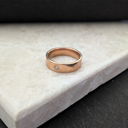 Signature Screw Motif Band Ring With AD Stone For Men & Women