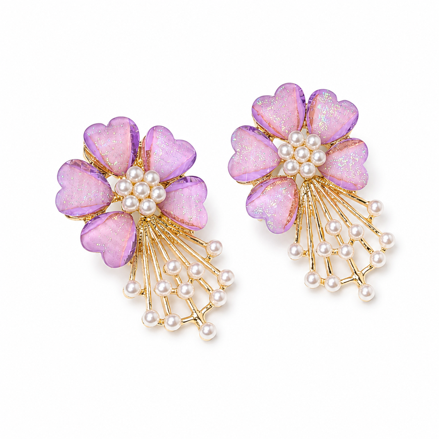 Daisy Flower Pearl Drop Earrings for Girls & Women