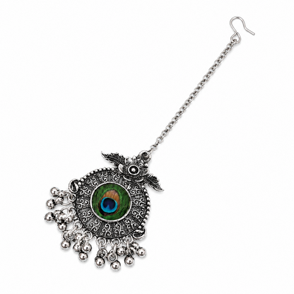 Oxidized Silver Mango Leaves Maang Tikka for Girls & Women