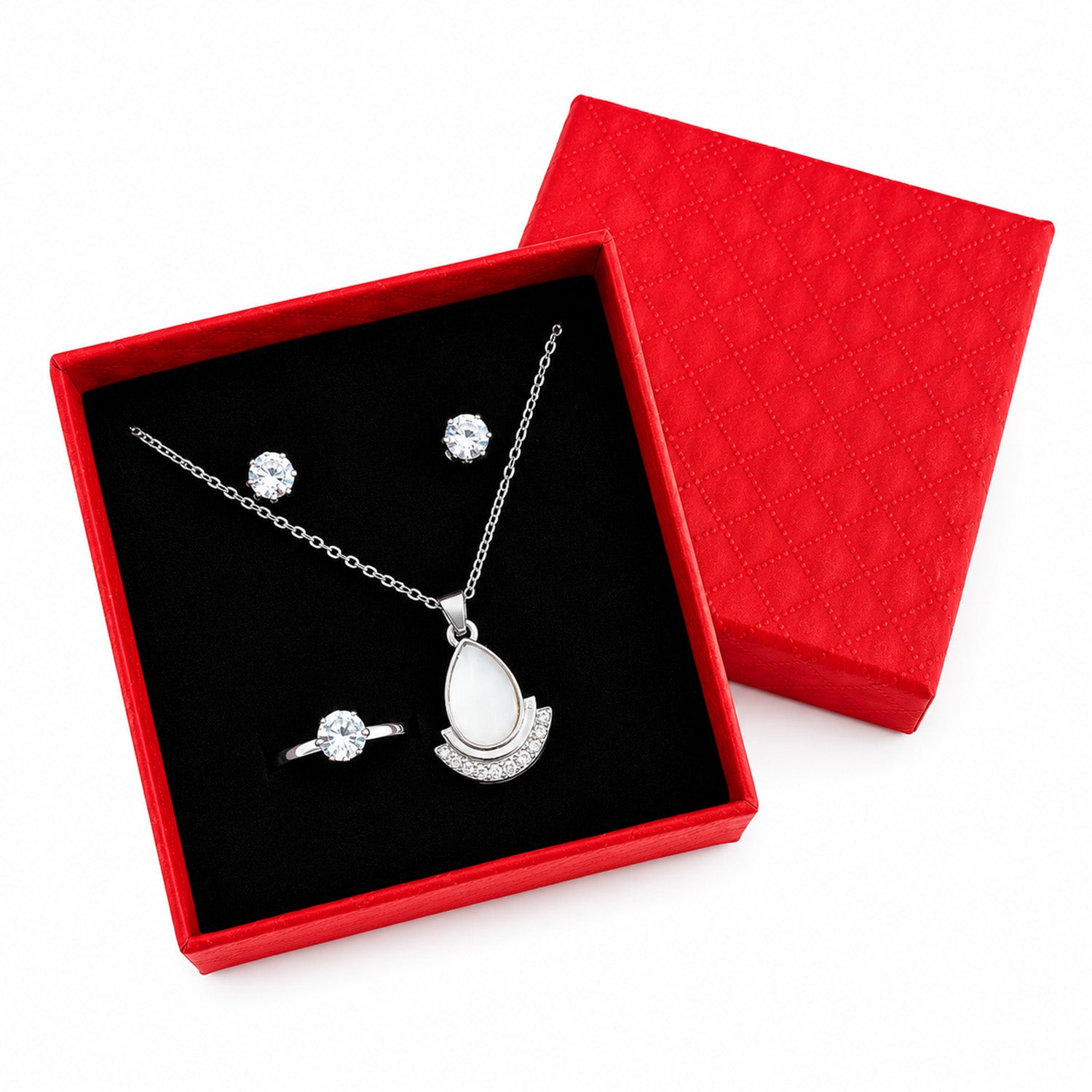 Elegant Silver-Tone Jewelry Set for Women and Girls