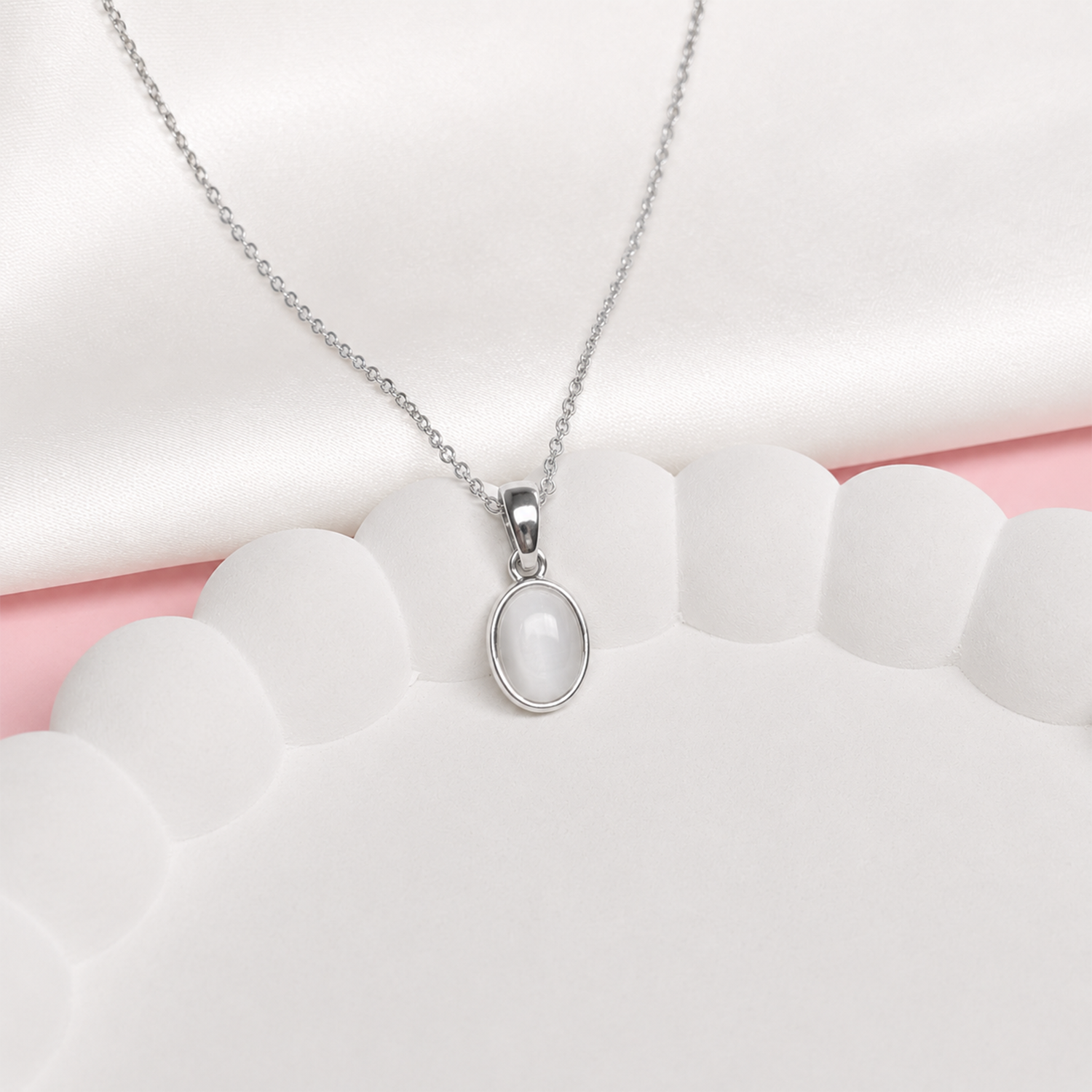 Pearl Bazel Pendant Necklace With Chain for Women & Girls
