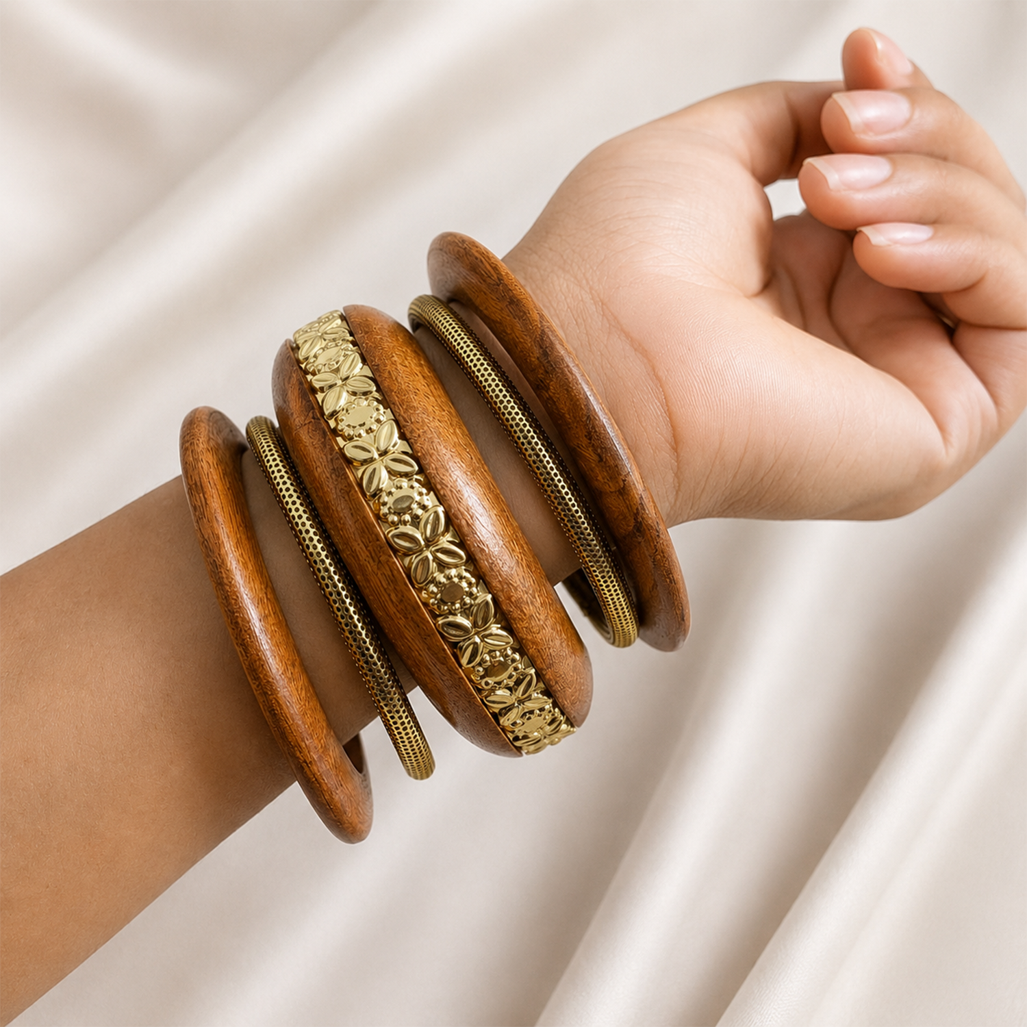 Classic Blocks Geometric Design Ethnic Bangle Set for Girls & Women's