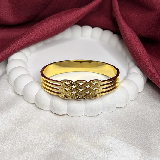 Stylish Bind Leaves Floral Design AD Stone Bracelet for Girls & Women
