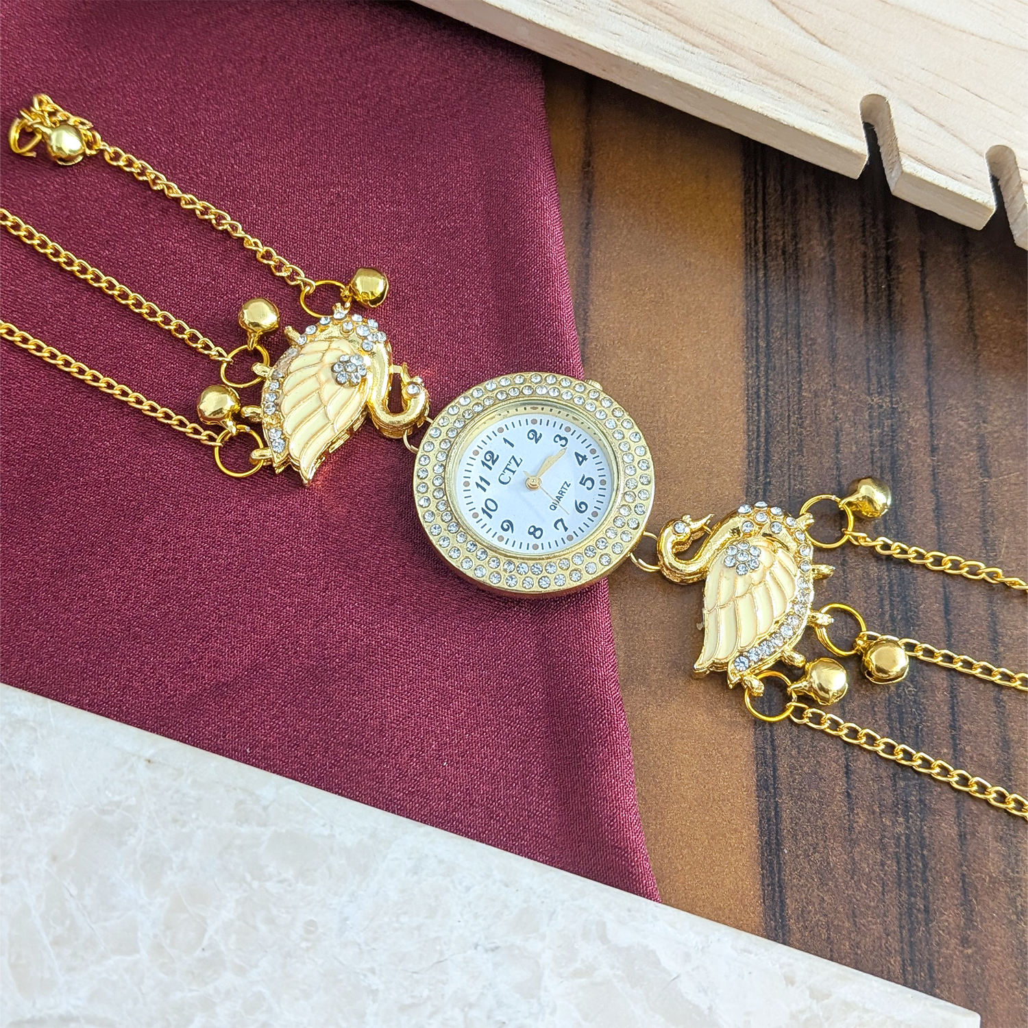 Swan Crystal Kashmiri Watch for Women & Girls