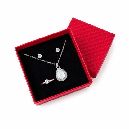 Teardrop Rhinestone Crystal Jewelry Set for Women