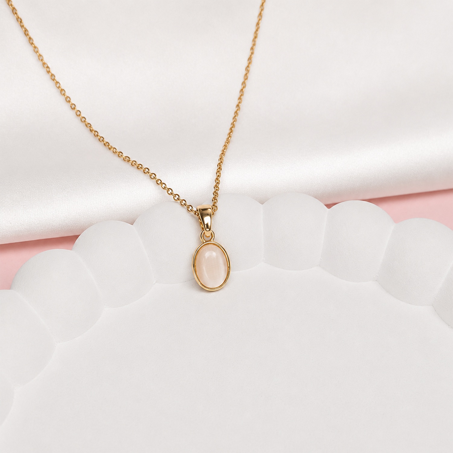 Pearl Bazel Pendant Necklace With Chain for Women & Girls