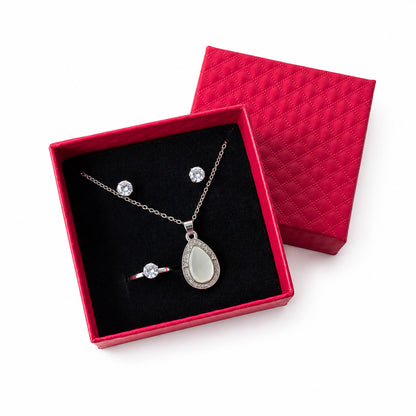 Teardrop Pendant Jewelry Gift Set for Women & Girls