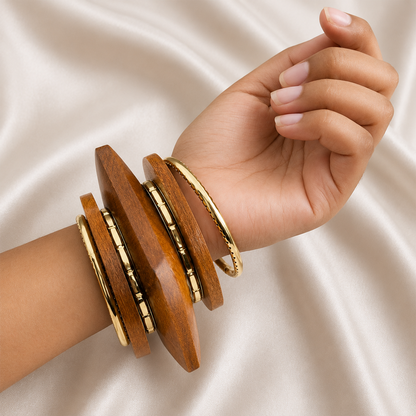 Blocks Geometric Mixed Shapes Ethnic Bangle Set for Girls & Women's