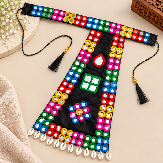 Navratri Mirror Dangling Cowrie Shells Kamar Belt