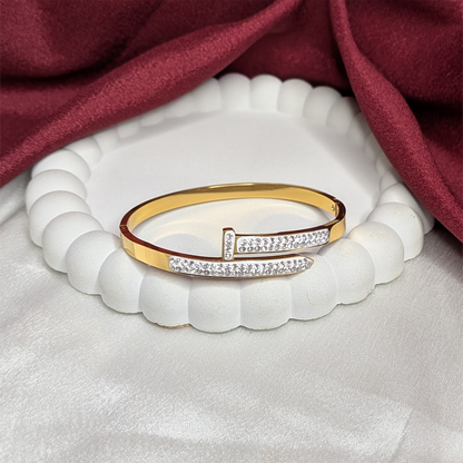 Scintillare Screw Cuff AD Stone Bracelet for Girls & Women