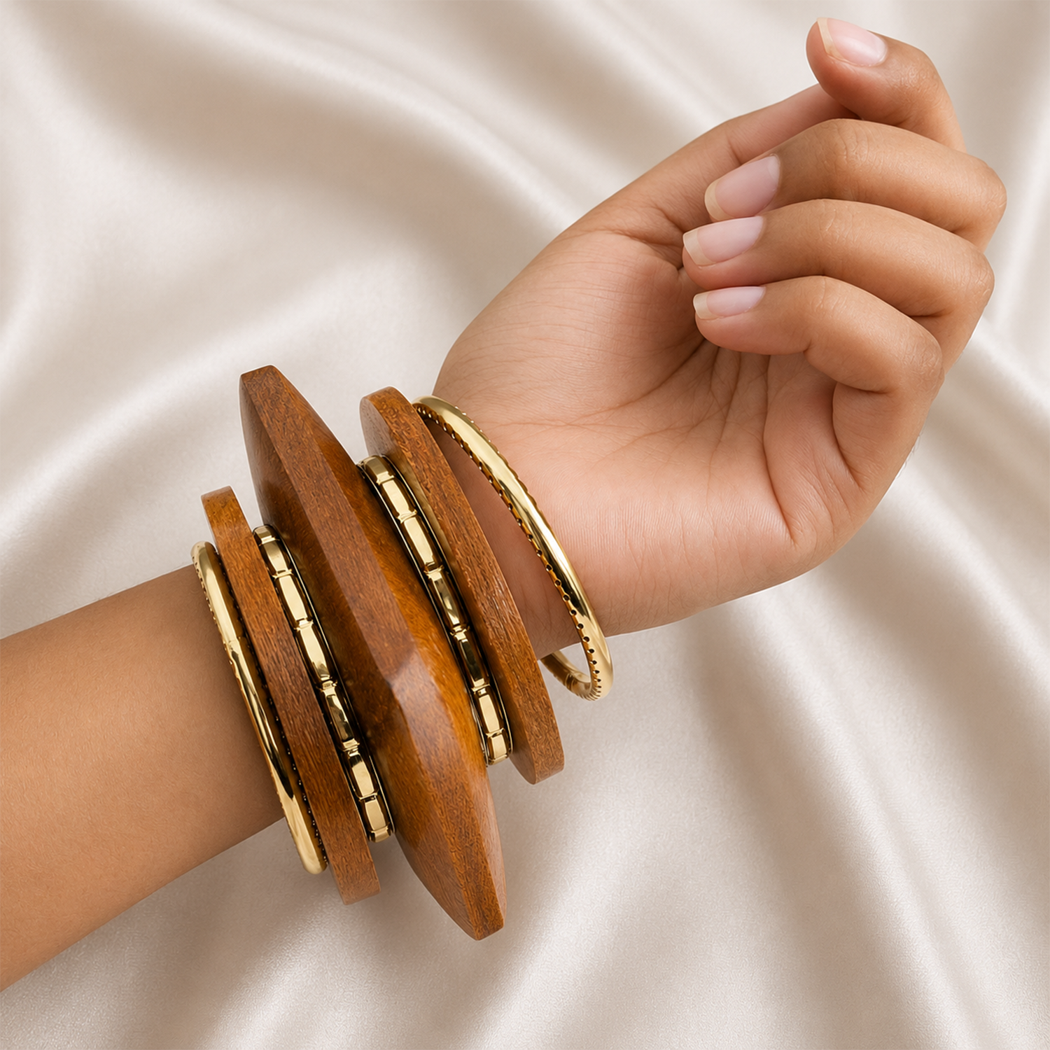 Blocks Geometric Mixed Shapes Ethnic Bangle Set for Girls & Women's