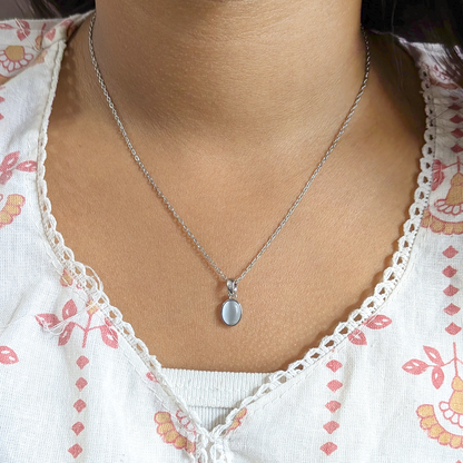 Pearl Bazel Pendant Necklace With Chain for Women & Girls