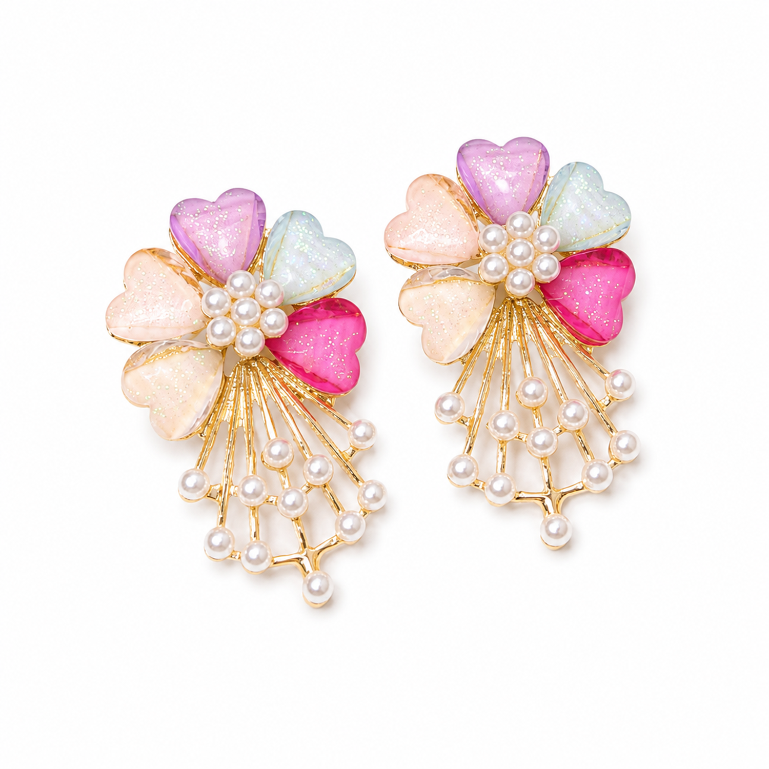 Daisy Flower Pearl Drop Earrings for Girls & Women