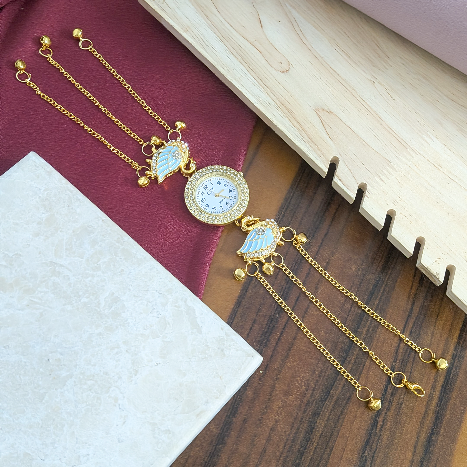 Swan Crystal Kashmiri Watch for Women & Girls