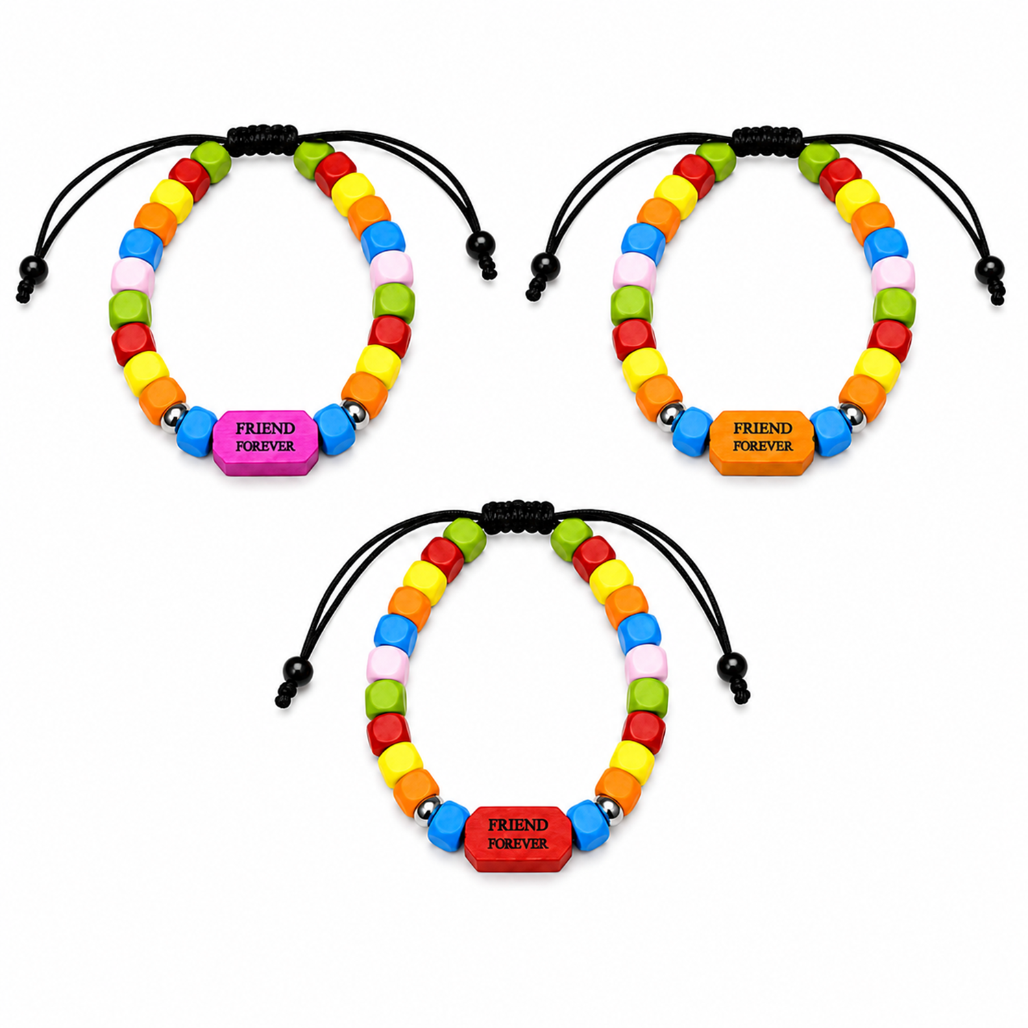 Round Square Beaded Bracelet Friendship Day Bracelets for Kids, Boys & Girls
