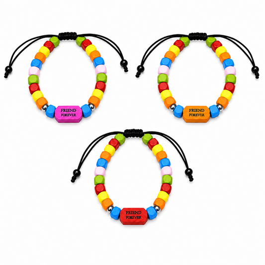 Round Square Beaded Bracelet Friendship Day Bracelets for Kids, Boys & Girls