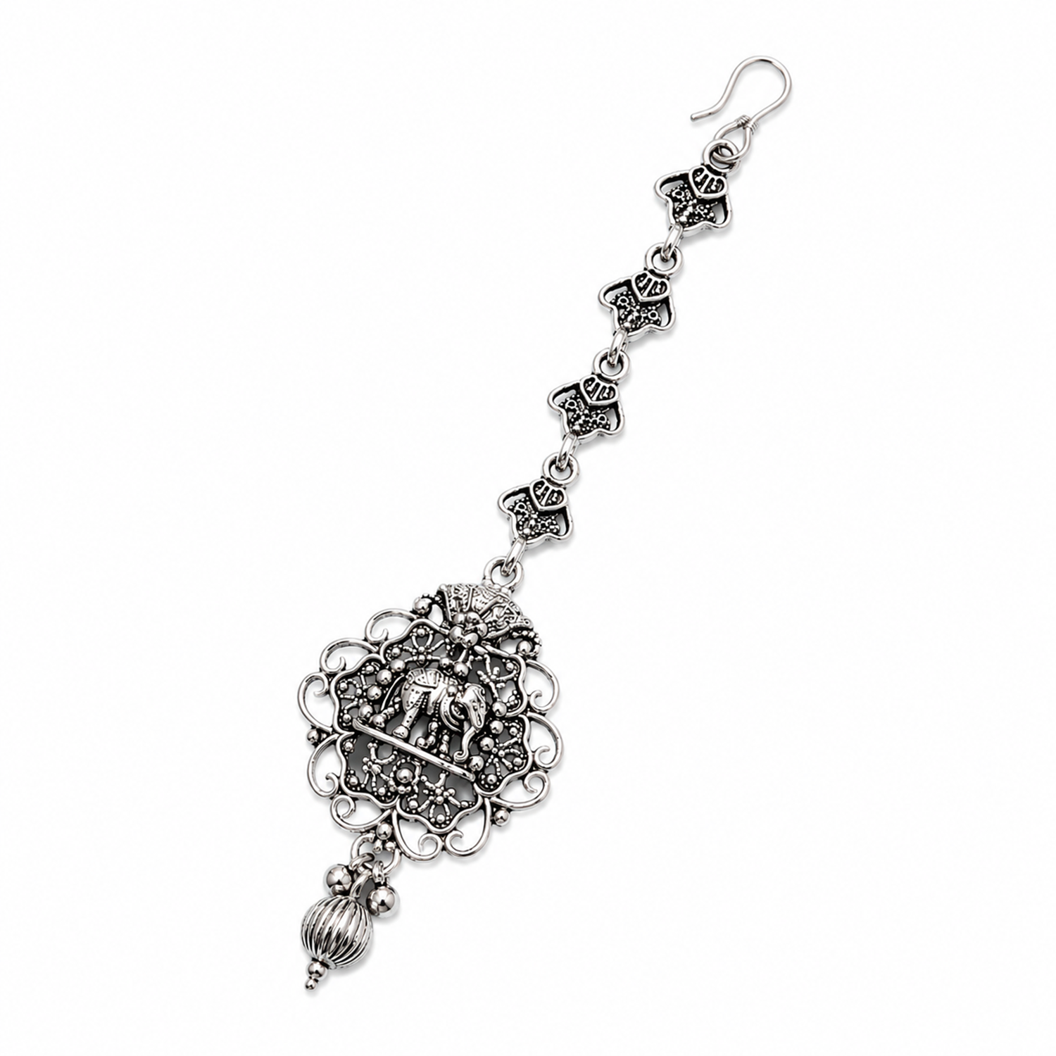Oxidized Silver Gond Art Inspired Maang Tikka for Girls & Women