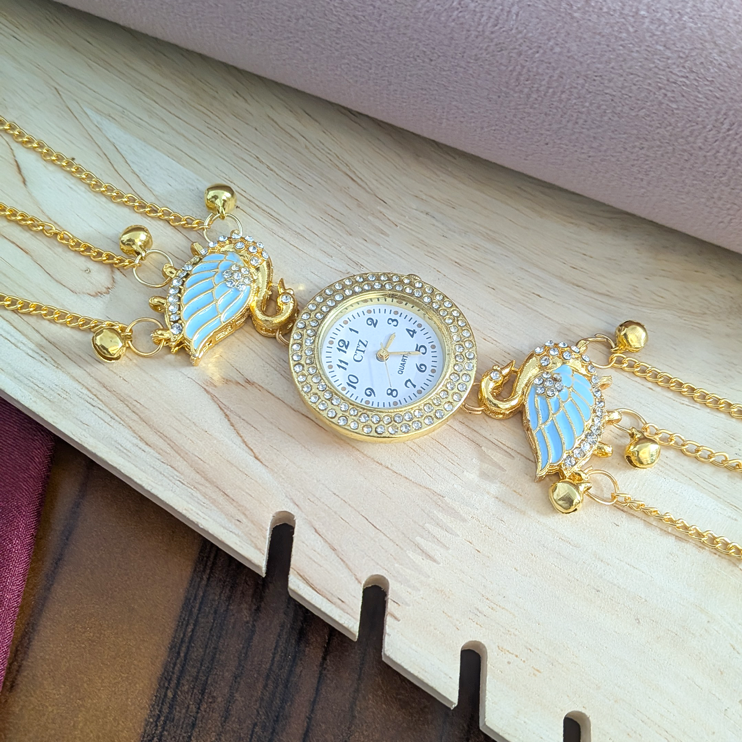 Swan Crystal Kashmiri Watch for Women & Girls