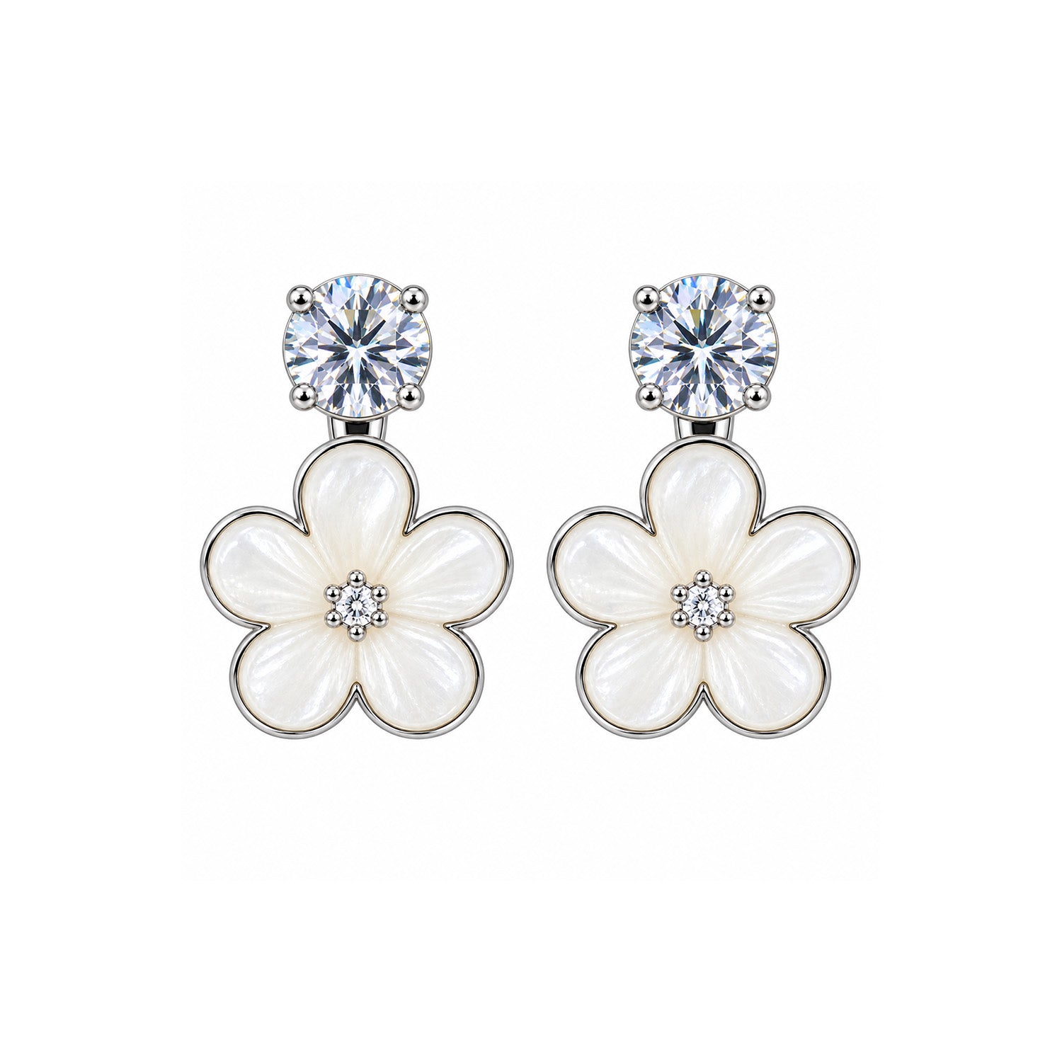 Elegant Crystal Floral Drop Earrings for Girls & Women's