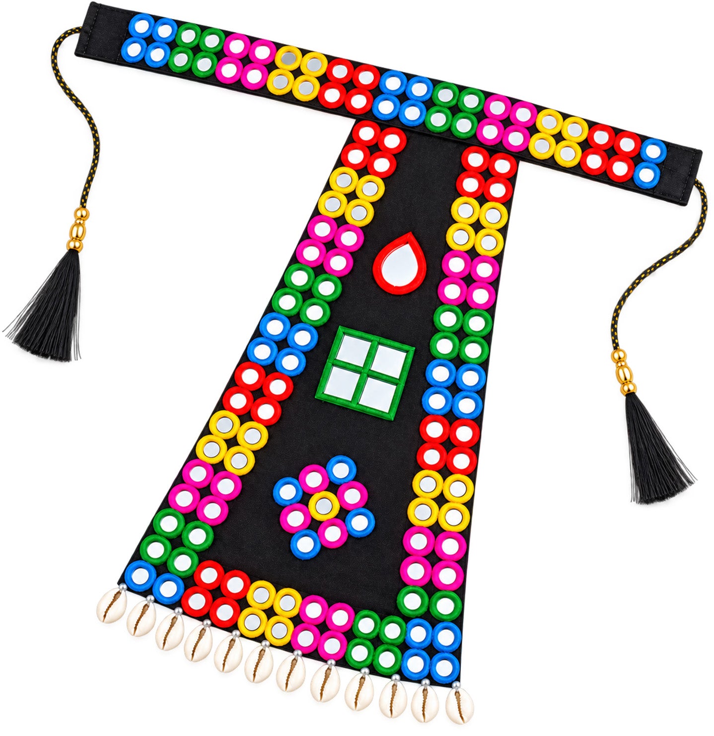 Navratri Mirror Dangling Cowrie Shells Kamar Belt