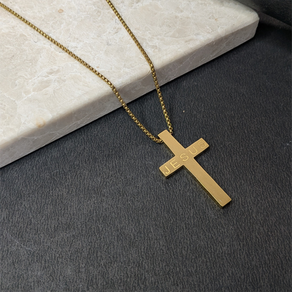 Jesus Inscripted Cross Pendant For Men & Boys