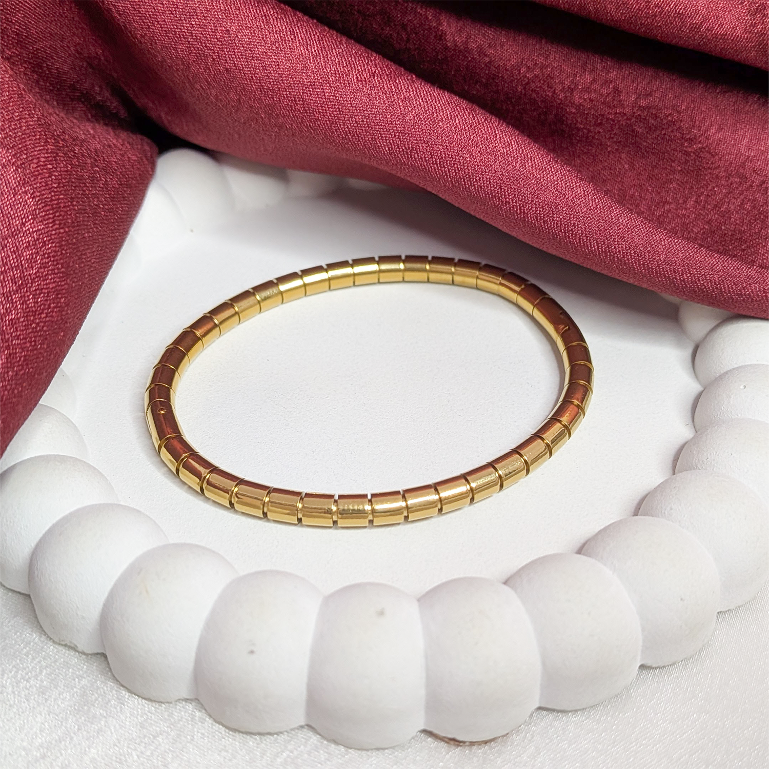 18K Gold Plated Pipe Bracelet (Anti Tarnish)