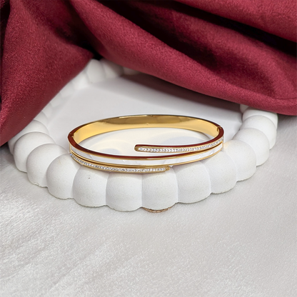Dual Assorted AD Stone Lines Cuff Bracelet for Women & Girls