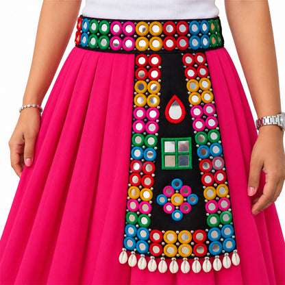 Navratri Mirror Dangling Cowrie Shells Kamar Belt