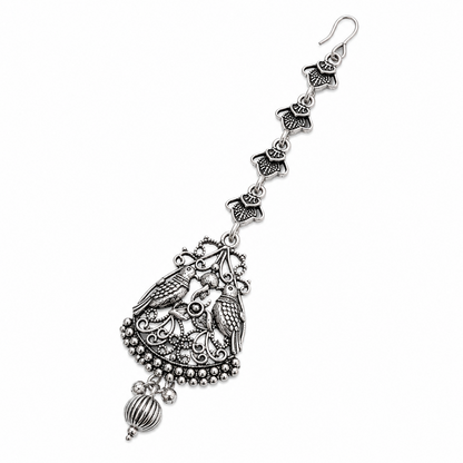 Oxidized Silver Birds Motifs Maang Tikka for Girls & Women