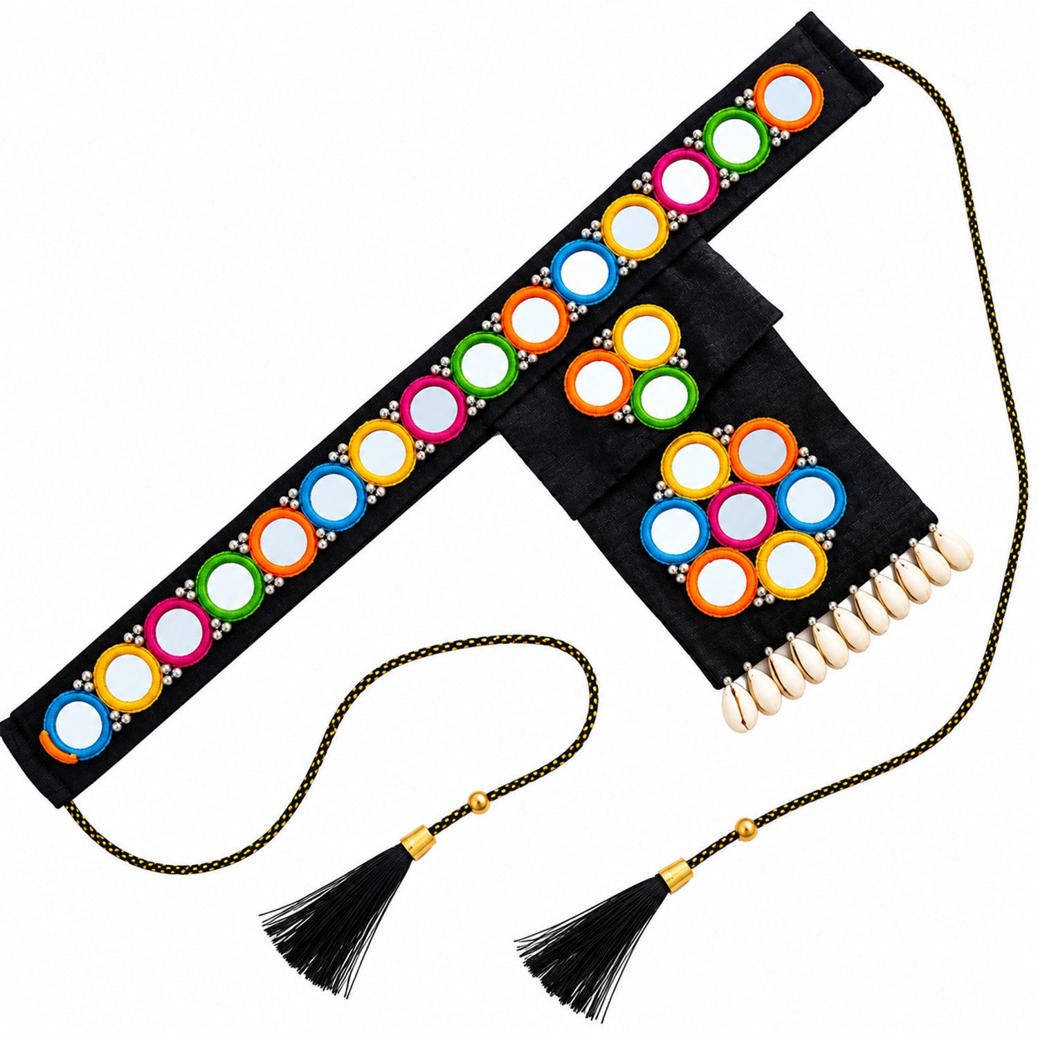 Handcrafted Traditional Gujarati Kutchi Mirror-Work Waist Belt