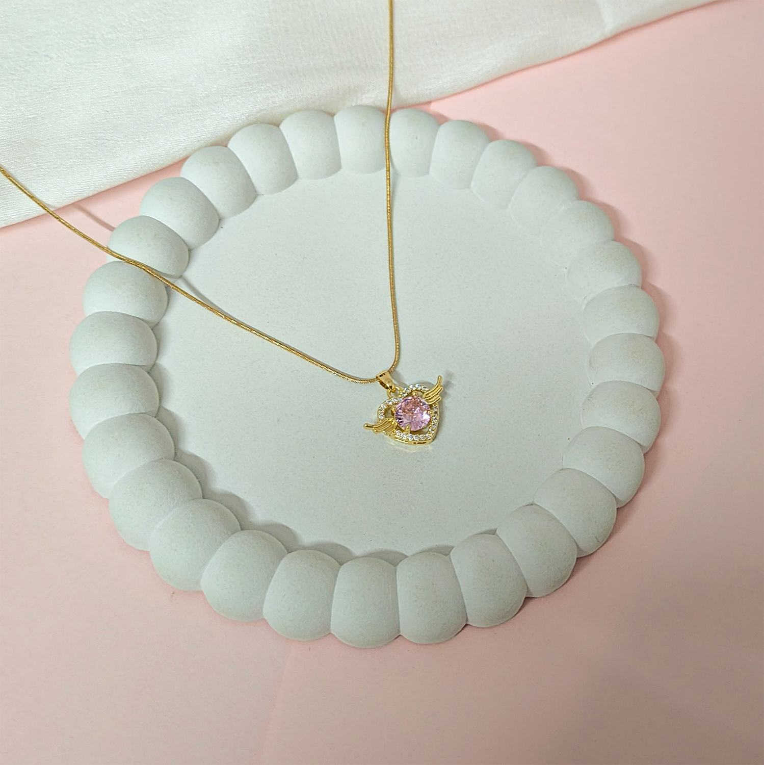 Angel Wings Central Stone Pendant for Girls & Women's