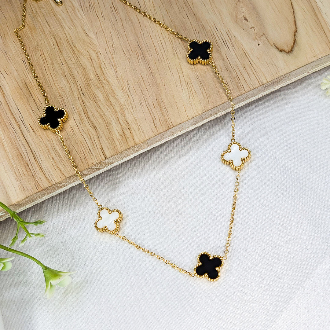 Gold Plated Floral Combo Set with Necklace, Earrings, Ring & Bracelet