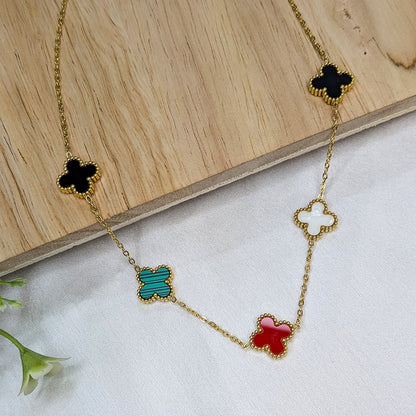 Gold Plated Floral Combo Set with Necklace, Earrings, Ring & Bracelet