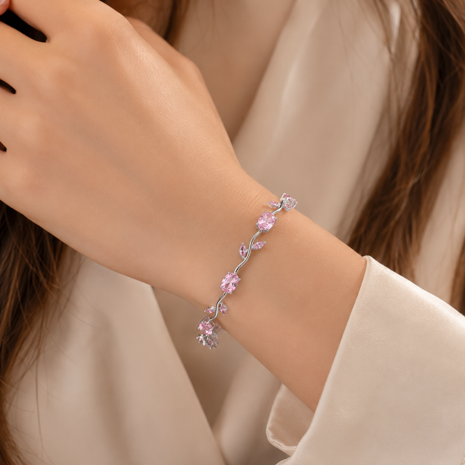 AD Stone Tulip Bracelet for Women & Girls