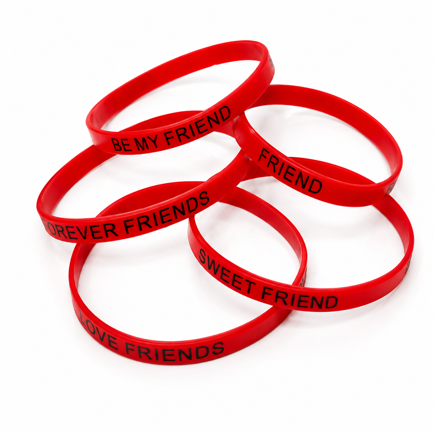 Pack of 5 Mixed Prints Silicone Friendship Wrist Bands